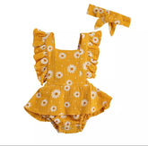 MUSLIN DAISY ROMPER - YELLOW.